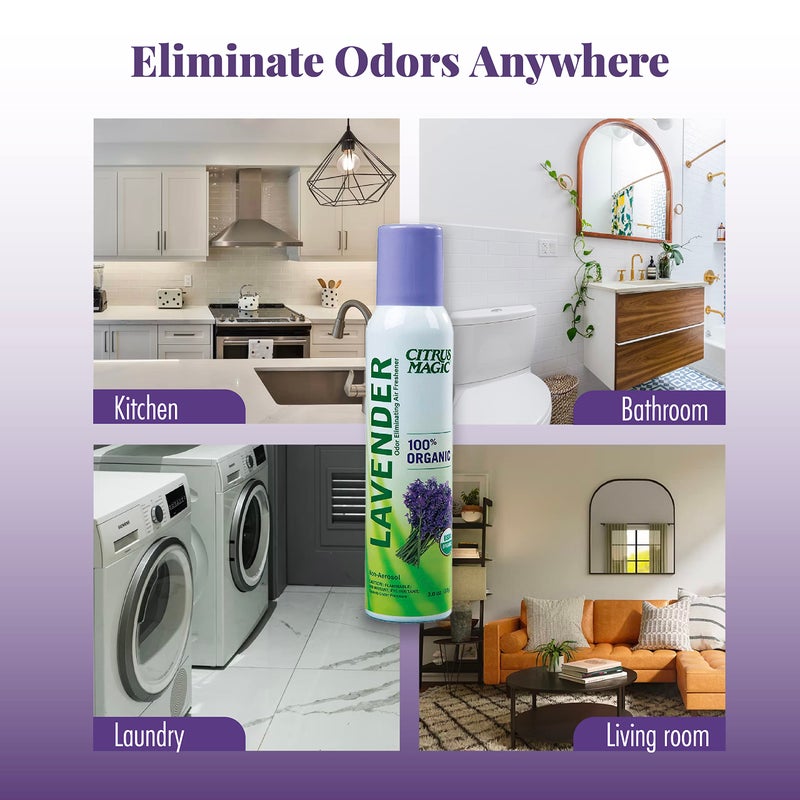 Citrus Magic Organic Natural Odor Eliminating Air Freshener Spray  Lavender Eucalyptus  3-Ounce  Pack of 3 - Image 5